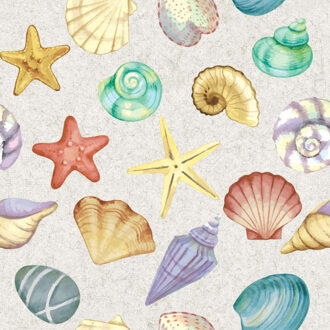 Servetten Seafood - 20x stuks - 3 laags - 33 x 33 cm - zeemeermin