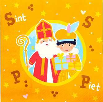 Servetten Sint & Piet Cartoon Vigo (16st) Multikleur - Print