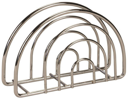 Servettenhouder - metaal - zilver - 13 x 9 cm - waaiervorm - tafeldecoratie