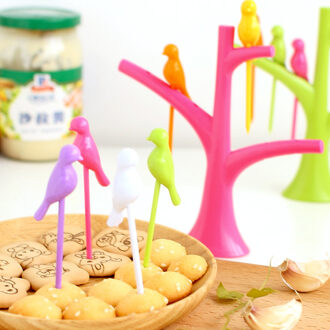 Servies Servies Sets Birdie Fruit vork Vogels Op De Boom Vogels Fruit Vorken Fruit Picks Keuken Accessoires Tandenstoker