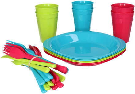 Servies set - 31-delig - kunststof - herbruikbaar - BPA-vrij - picknick servies