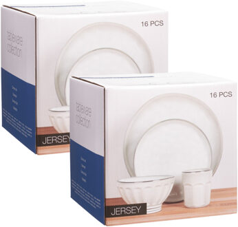 Servies set - 32-delig - wit - aardewerk dinerservies - tafelservies - 8 personen