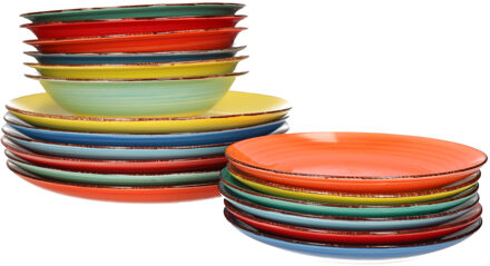 Servies set/bordenset Capri - 18-delig - dinerborden - ontbijtbordjes - diepe borden