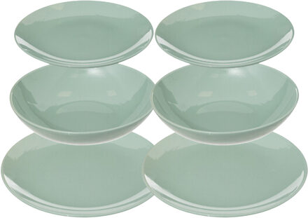 Servies set Colorama uni - 36-delig - groen - aardewerk dinerservies - tafelservies - 12 personen