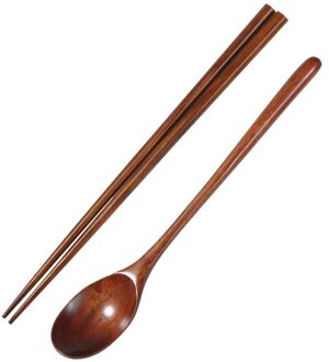 Servies Set Creatieve Koreaanse Lepel Eetstokjes Set Log Lepel Eetstokjes Voor Kok Milieuvriendelijke Draagbare Koreaanse Keuken