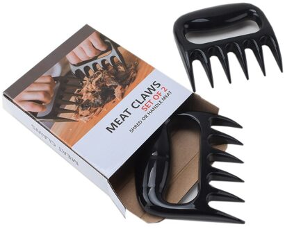 Servies Vlees Splitter Bear Claw Shredder Barbecue Vork Hittebestendige Bbq Ultra Scherpe Messen Separator zwart 2
