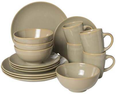 Serviesset - beige - 16-delig - 4 persoons - reactive glaze