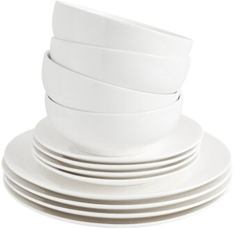 Serviesset rond - wit - 12-delig