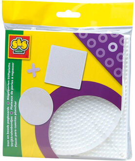 SES Creative Beedz Strijkralenbordjes Wit - 2 Stuks