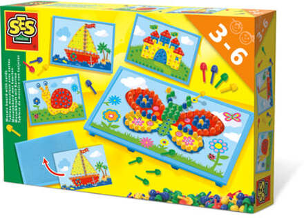 SES Creative Creative mozaïekbord met kaarten 30 x 20 cm multicolor Multikleur