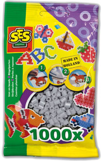 SES Creative Creative strijkkralen Beedz kunststof 1000 stuks grijs