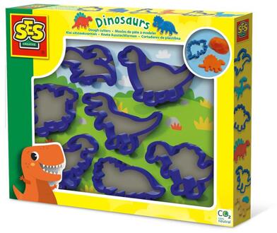 SES Creative Klei uitsteekvormen - Dino's Blauw