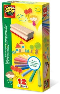 SES Creative kleurkrijtjes met wisser junior 13-delig Multikleur