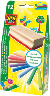 SES Creative krijtset met wisser Multikleur