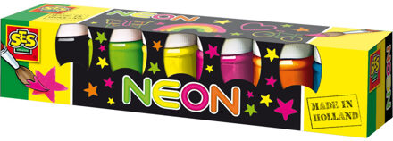 SES Creative plakkaatverf neon Multikleur