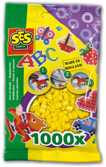 SES Creative strijkkralen Beedz kunststof 1000 stuks geel Wit