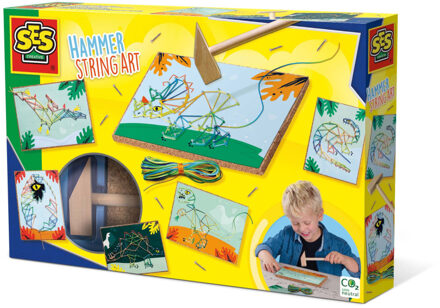 SES Creative Timmer string art dino's Blauw