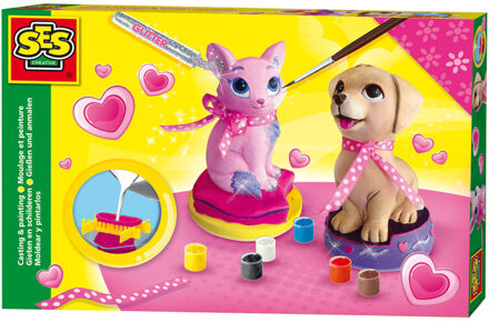 SES Gips gieten en schilderen - Kat & Hond