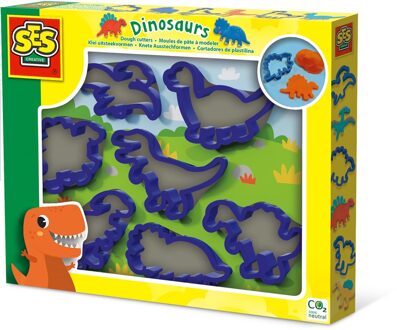 SES Klei uitsteekvormen - Dino's Blauw