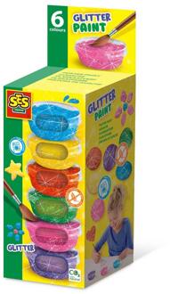 SES Plakkaatverf glitter (6x45ml) verschillende