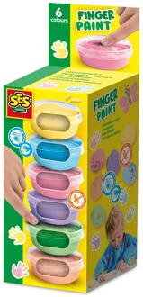 SES Vingerverf pastel 6 kleuren x 45 mL verschillende
