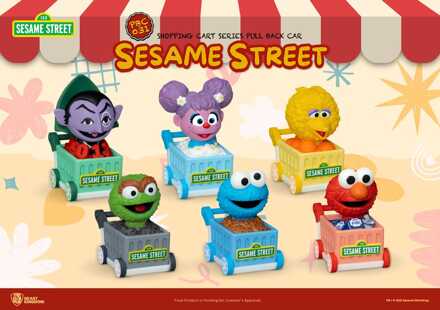 Sesame Street Pull Back Cars Shopping Cart Blind Box (6) 5 cm