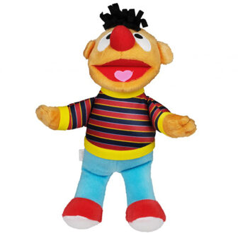 Sesamstraat pluche knuffel pop - Ernie - stof - 25 cm - speelgoed bekend van TV - Knuffeldier Multikleur