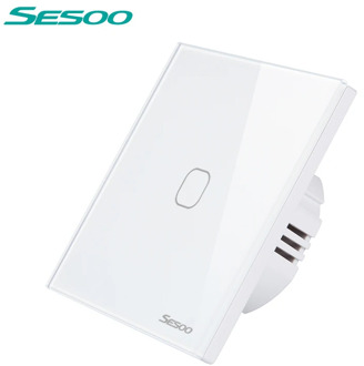 SESOO Touch Wall Light Switch Waterproof And Fireproof Tempered Glass Panel LED Lamp 1 2 3gang 1way Switch (No Remote Control )