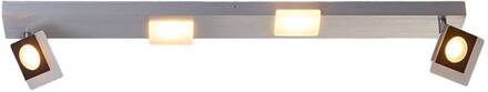 Session - LED plafondlamp met twee spots geslepen aluminium