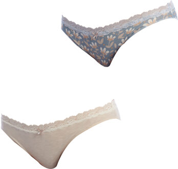 Set-2 Mini Coquettes Katoenen Slipjes 1032356 voor dames Veelkleurig - L