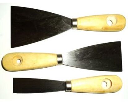 Set 3 messen met houten handvat 180mm