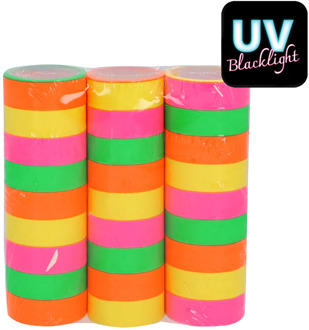 Set 3 Rollen papieren serpentines Neon UV (4m) Multikleur - Print
