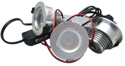 Set 3 x 4 Watt dimbare led inbouwspots Aluminium - 2700K