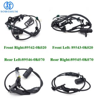 Set (4) Abs Wheel Speed Sensor Achter Voor Rechts Links 89542-0K020 89543-0K020 89546-0K070 89545-0K070 Voor Toyota Hilux Vigo