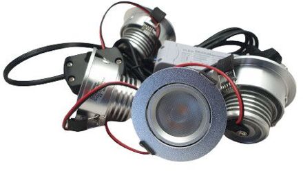 Set 4 x 4 Watt dimbare led inbouwspots Aluminium - 2700K