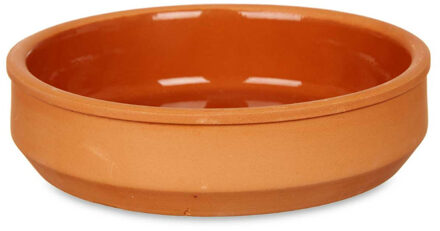 Set 4x tapas/creme brulee serveer schaaltjes terracotta/bruin 16x4 cm - Snack en tapasschalen