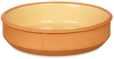 Set 4x tapas/creme brulee serveer schaaltjes terracotta/geel 16x4 cm - Snack en tapasschalen