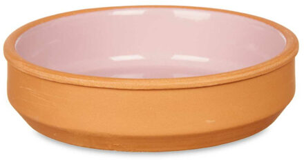 Set 4x tapas/creme brulee serveer schaaltjes terracotta/roze 16x4 cm - Snack en tapasschalen