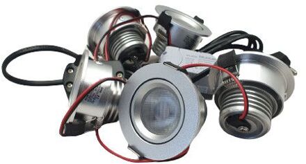 Set 5 x 4 Watt dimbare led inbouwspots Aluminium - 2700K