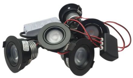 Set 5 x 4 Watt dimbare led inbouwspots Zwart - 2700K