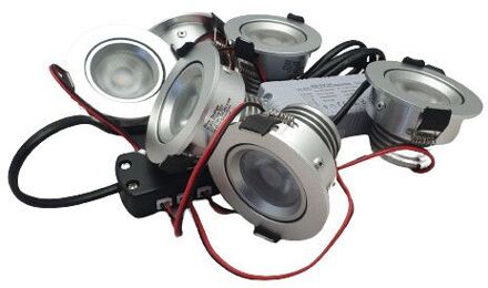 Set 6 x 4 Watt dimbare led inbouwspots Aluminium - 2700K