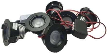 Set 6 x 4 Watt dimbare led inbouwspots Zwart - 2700K