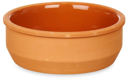 Set 6x tapas/creme brulee serveer schaaltjes terracotta/bruin 12x4 cm - Snack en tapasschalen