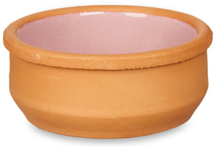 Set 6x tapas/creme brulee serveer schaaltjes terracotta/roze 8x4 cm - Snack en tapasschalen