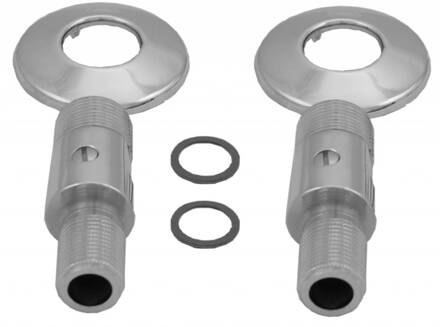 Set Afsluitbare S-Kopp. 1/2X3/4 + Rozet Chroom Aqua Splash