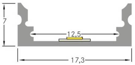 Set aluminium opbouwprofielen voor LED strip BRUMBERG aluminium geanodiseerd