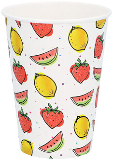 Set Bekertjes Fruit Print 210ml (8st) Multikleur - Print