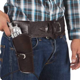Set Cowboy holster en riem 110 cm Bruin - Kastanje