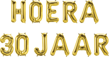Set Folie Ballonnen - Hoera 30 Jaar Goud Goud - Brons