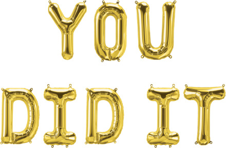 Set Folie Ballonnen - You Did It Letters Goud Goud - Brons